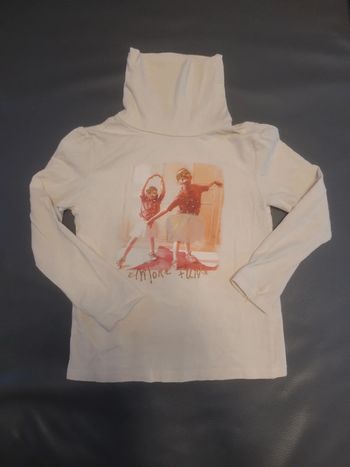 Tee-shirt manche longue col roule fille 4 ans