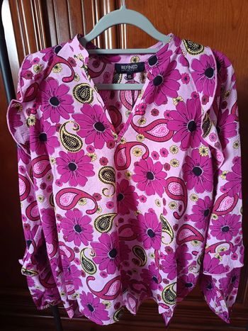 Blouse Refined fleurie rose XS