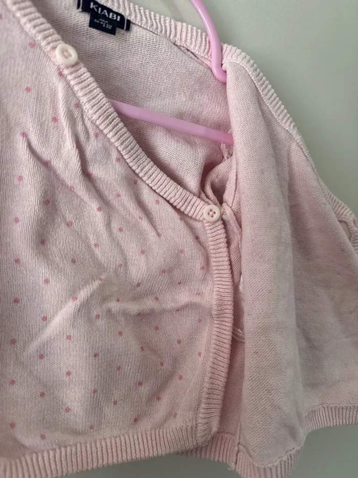 👚 gilet rose cache cœur - bébé fille - 3 mois - Kiabi très bon état - photo numéro 6