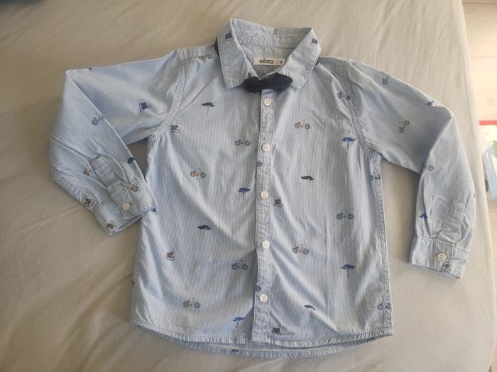 Chemise manches longues avec nœud papillon gemo 4 ans