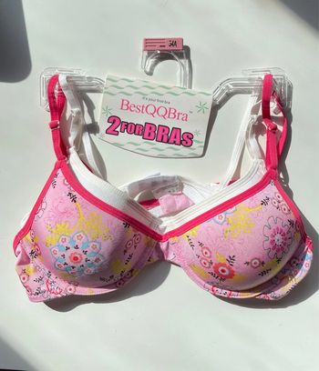 2 soutiens -gorge rose et blanc 70/74A pour adolescente ou 12/14 ans