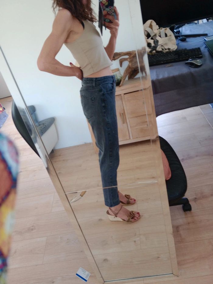 Jean mom femme 38 noir c82 - photo numéro 3