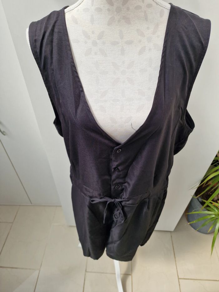 Combinaison Combi Short Noir Décolleté V Homme - photo numéro 3