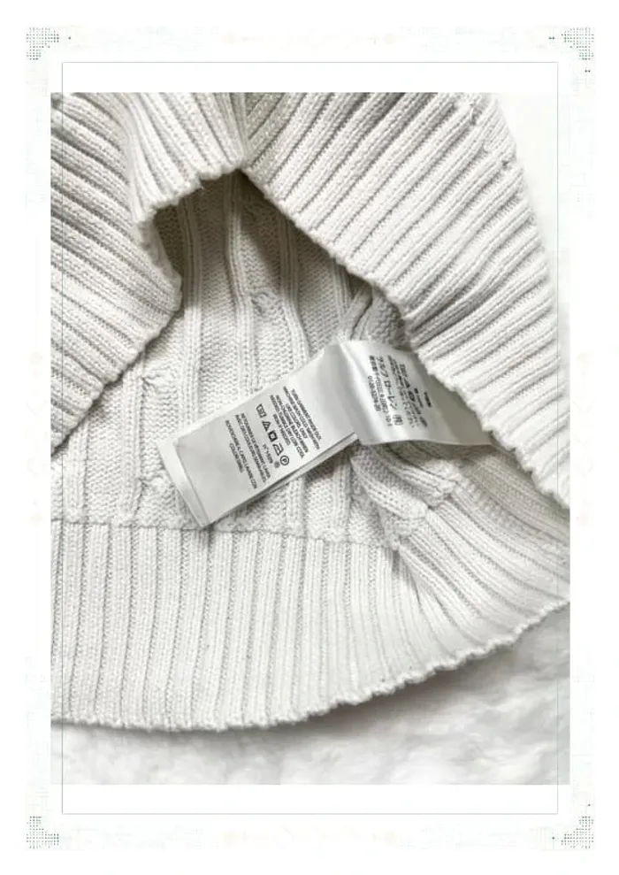 Ralph Lauren pull torsadé blanc femme taille M coton col V - photo numéro 9
