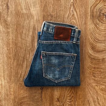 Jean/pantalon bleu délavé vintage pour homme, taille : W 31 (40 taille française)