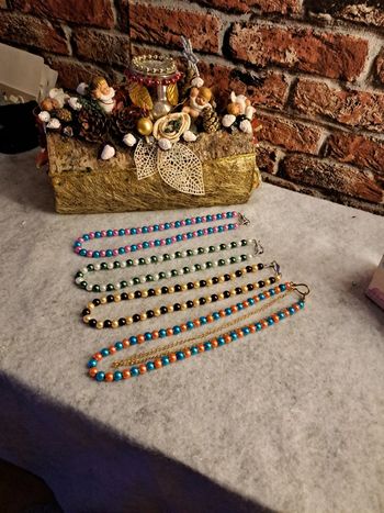 Lot de colliers perles ronde nacré multicolore