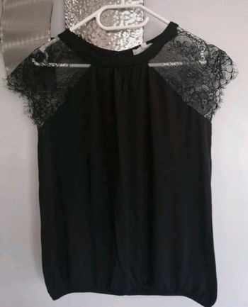 Tee-shirt manches dentelle Cache Cache S