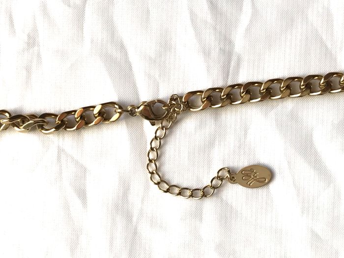 Collier Pendentif Cercles Anneaux Double Maillons Torsadés Chaîne Bijou Doré Fantaisie Hommes Femmes - photo numéro 5