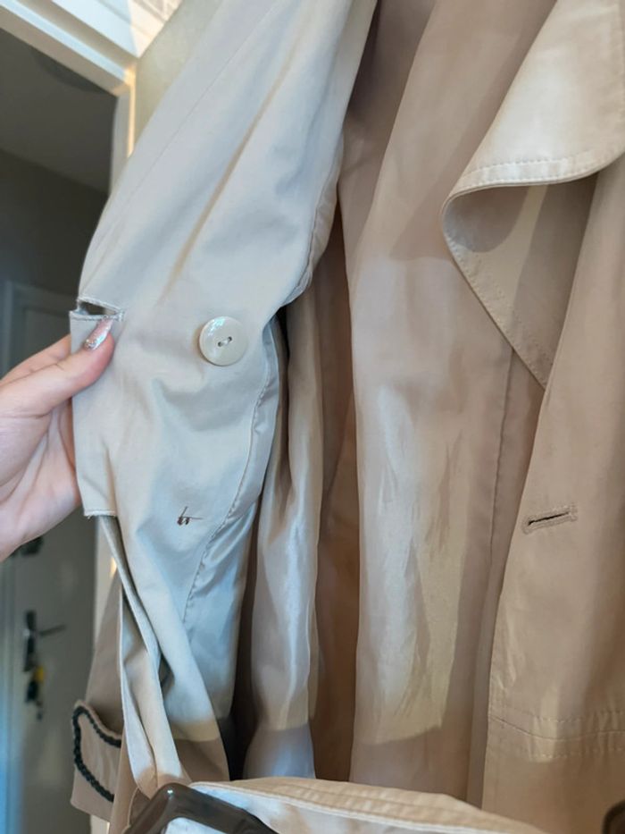 Trench long beige bouton + ceinture - photo numéro 6