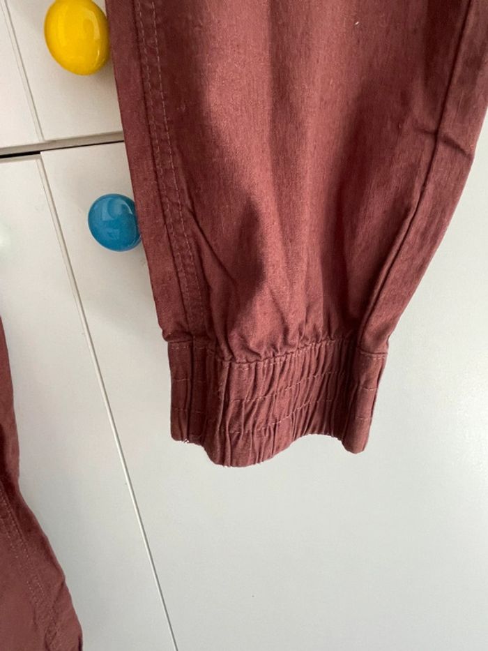 Pantalon cargo marron en lin et coton taille 42 Eagleood - photo numéro 3