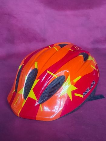 Casque vélo enfant XLC orange rouge et jaune