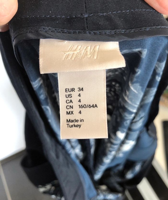 Pantalon bleu marine fluide style paréo motifs H&M taille 34 36 neuf - photo numéro 13