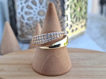 Bague ouverte avec strass design Griffe en Acier Inoxydable Bague de fiançailles pour femmes