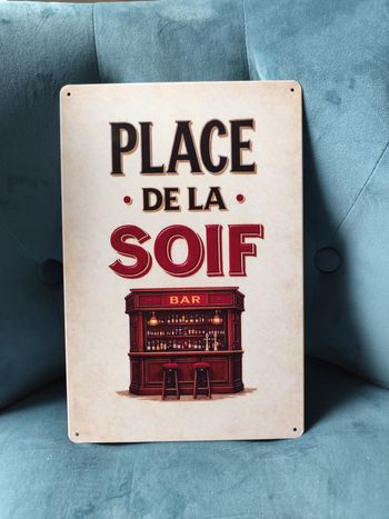 Plaque métal place de la soif neuve 20x30cm