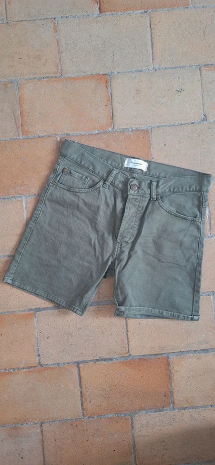 🌿 Short en denim kaki Acquaverde – Modèle Short Boy – Taille 26 – Excellent état - photo numéro 2