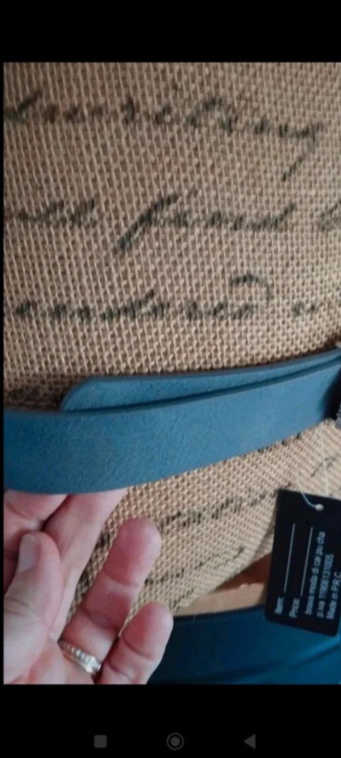 Ceinture grise boucle argenté 90 cm - photo numéro 4