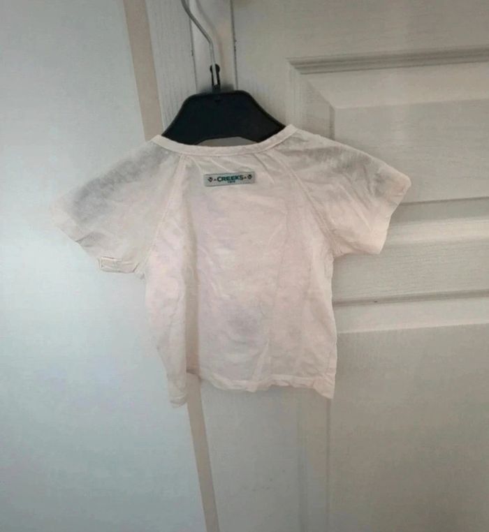 T-shirt garçon blanc à motif neuf 12 mois - photo numéro 2
