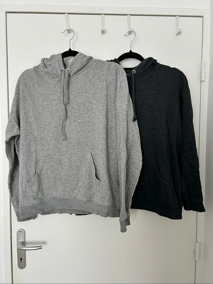Lot 3 sweats à capuche molletonné blanc gris H&M M/L - photo numéro 6
