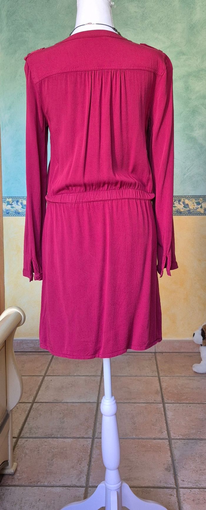 Robe chemise Camaïeu fuschia 38 - photo numéro 4