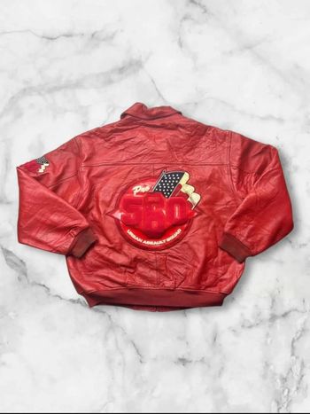 Blouson Vintage Cuir Rouge FJ560 Urban Assault Squad Taille 2X – Drapeau USA