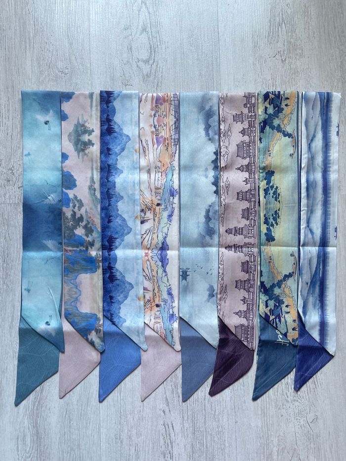 Lot de 8 bandeaux, foulards vintage