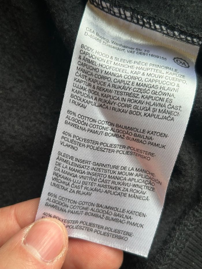 Sweat zippé à capuche noir bandes orange Urban District – S (49 x 65 cm) - photo numéro 5