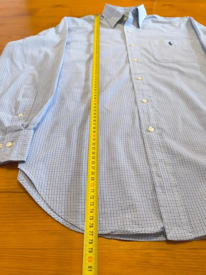Chemise à carreaux - Ralph Lauren - Andrew - Logo brodé marine - Blanc, bleu, marine - Taille M - photo numéro 10