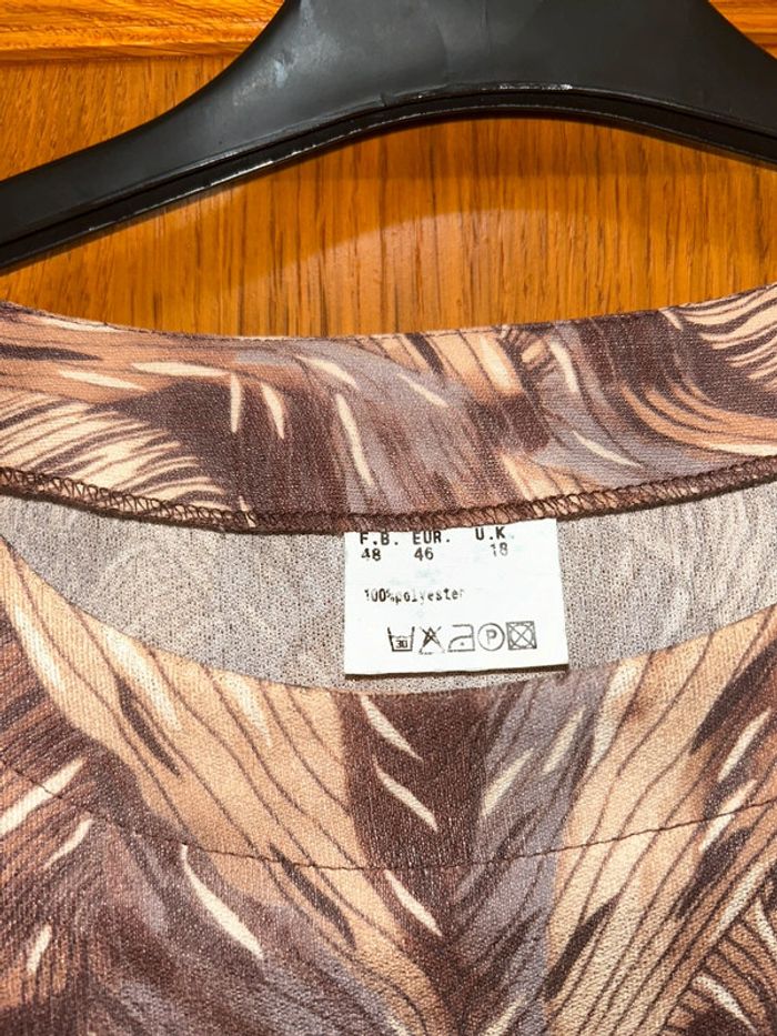Blouse marron à motif - photo numéro 2