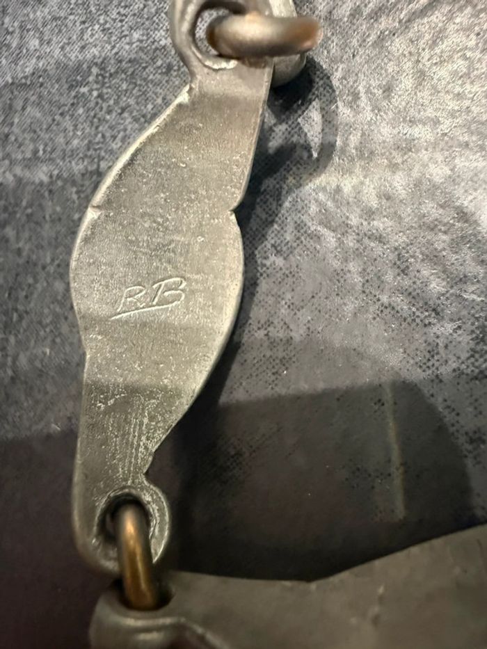 Bracelet, vintage, tout en métal et Pierre bleue fabrication artisanale - photo numéro 8