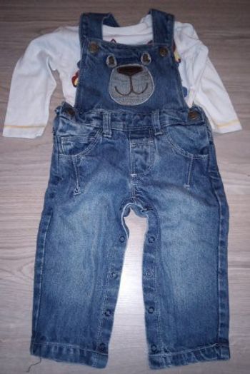 Ensemble salopette jean  6 mois