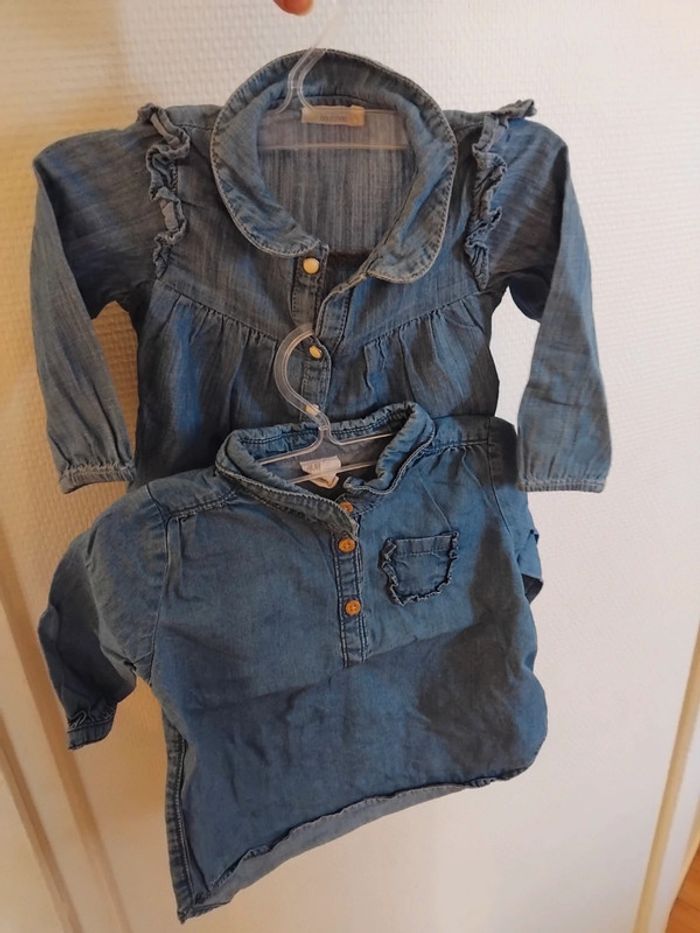 Lot chemises en jeans fille 6mois
