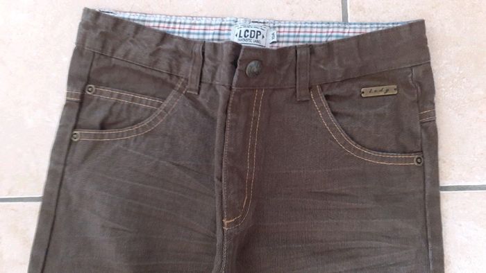 Pantalon toile marron neuf 10 ans - photo numéro 2