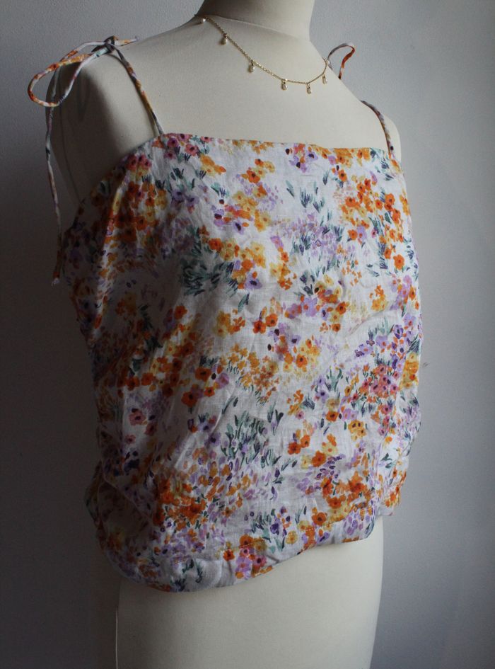 Top H&M fleuri 100% lin - photo numéro 2