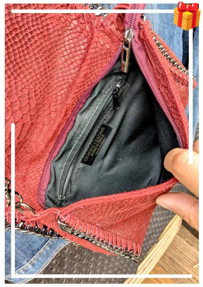👜 Sac bordeaux en cuir véritable – Made in Italy 🇮🇹 - photo numéro 9