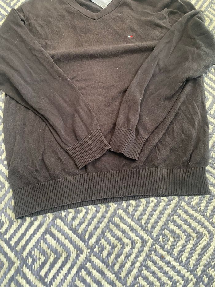Pull Tommy Hilfiger col V noir – Taille M - photo numéro 6