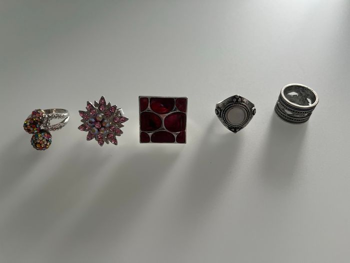 Lot de 5 bagues coloré bijoux - photo numéro 4