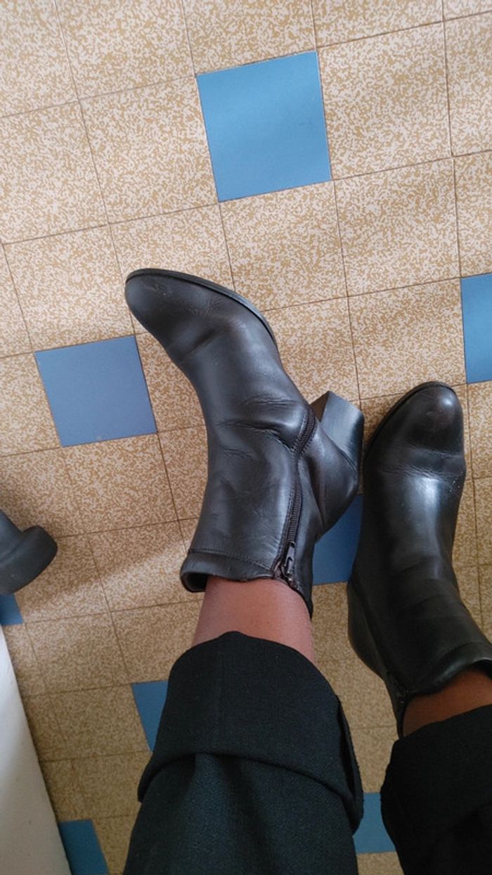 Bottines Fourrées en cuir peau mouton retourné shearling montone sheepskin - photo numéro 3