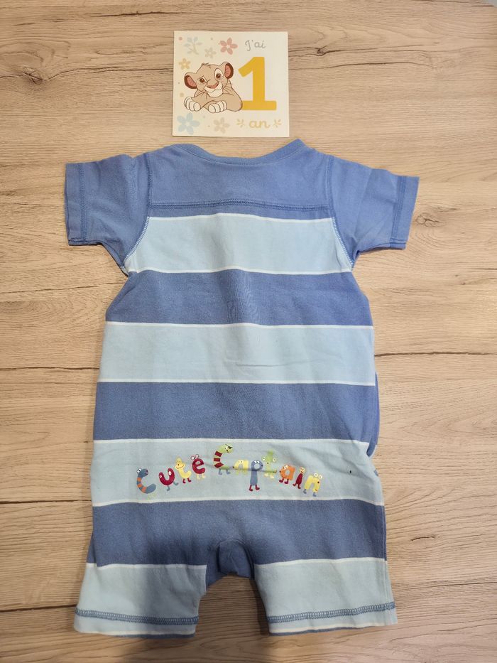 Grenouillère bleu, H&M, 9-12 mois, 80cm - photo numéro 2