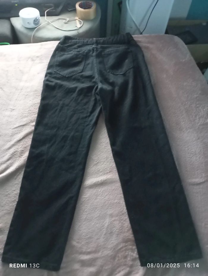 Pantalon noir droit motif papillon blanc taille S shein - photo numéro 2