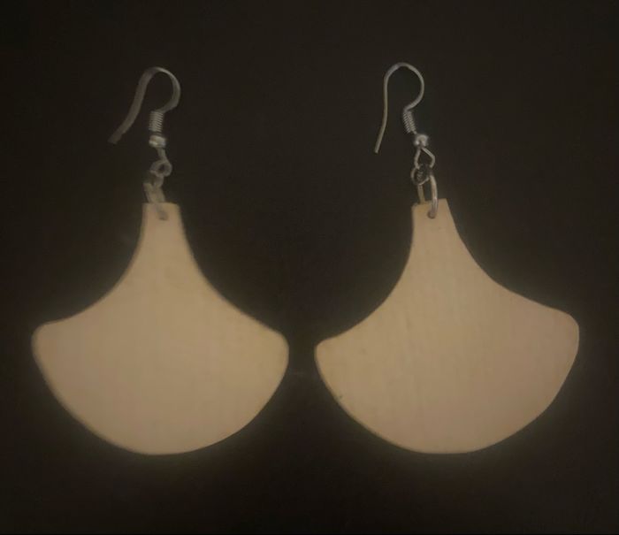 Boucles d’oreilles beiges et marrons - photo numéro 2