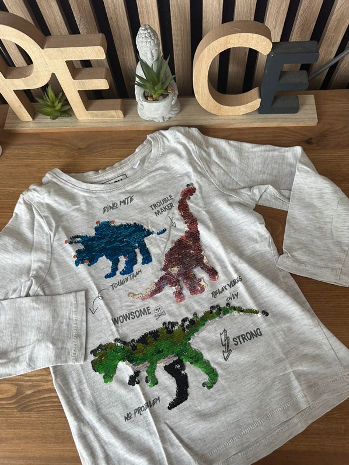 T-shirt ML Perles réversibles 4/5 ans - photo numéro 2