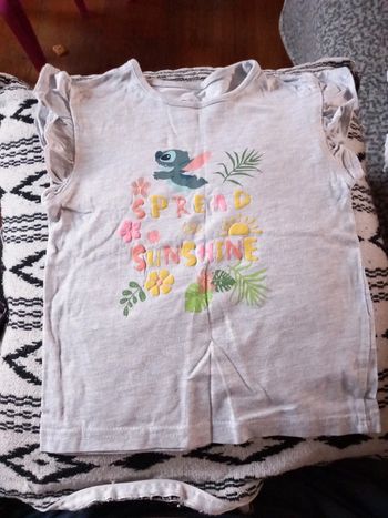 T-shirt et short assorti stitch disney primark taille 12/18mois 86cm