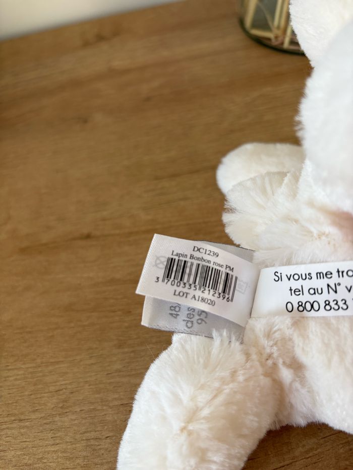 Lapin bonbon rose 20 cm - photo numéro 4