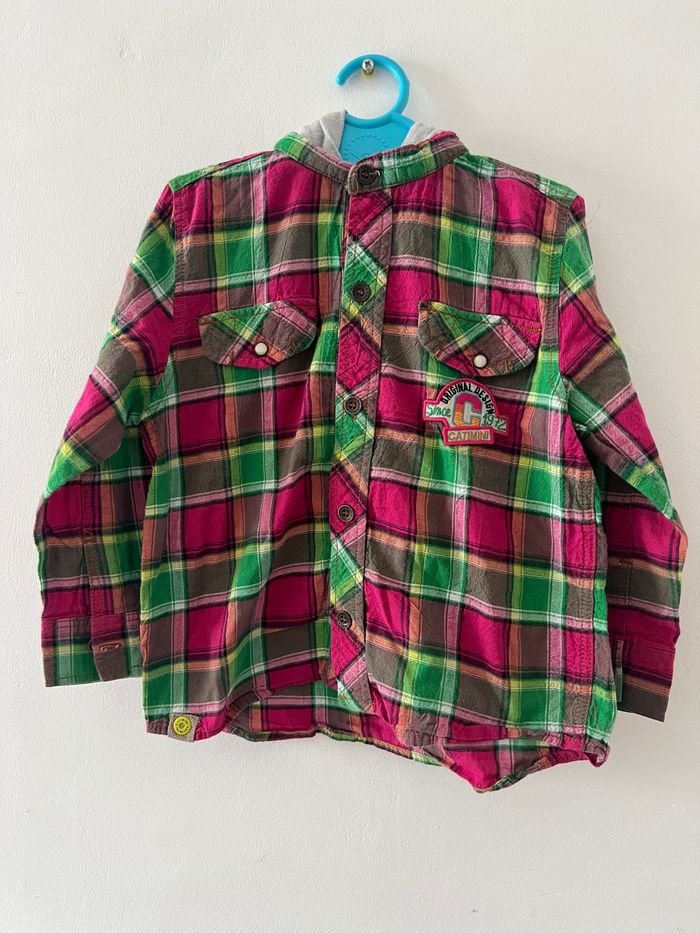 Chemise à carreaux et capuche - photo numéro 2