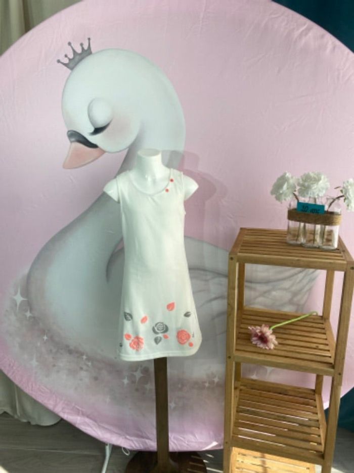 Robe fille 10 ans motif perroquet pélican