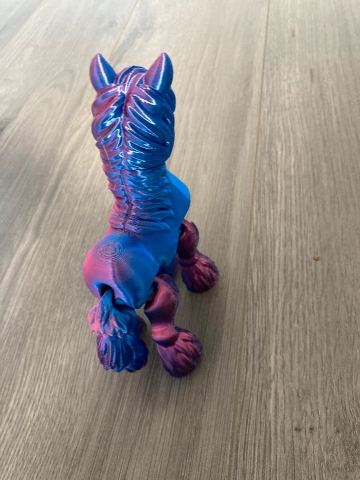 Poney articulé bleu rose - photo numéro 3