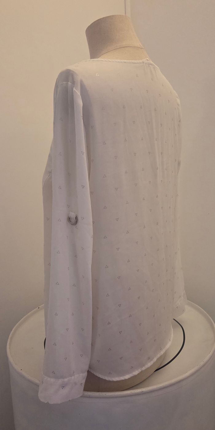 Blouse Cache Cache blanche  fluide & élégante – détails zippés – T38 – excellent état - photo numéro 9
