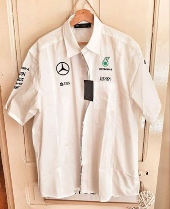 Chemise MC homme 2016 Mercedes  AMG F1 Petronas Lewis Hamilton  Hugo Boss authentique T.XL neuve