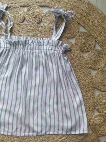 Haut d'été blanc à rayures bleu Pimkie Taille M Neuf avec étiquette