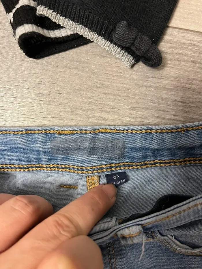 Ensemble 3 pièces noir et jean 6 ans fille - photo numéro 10